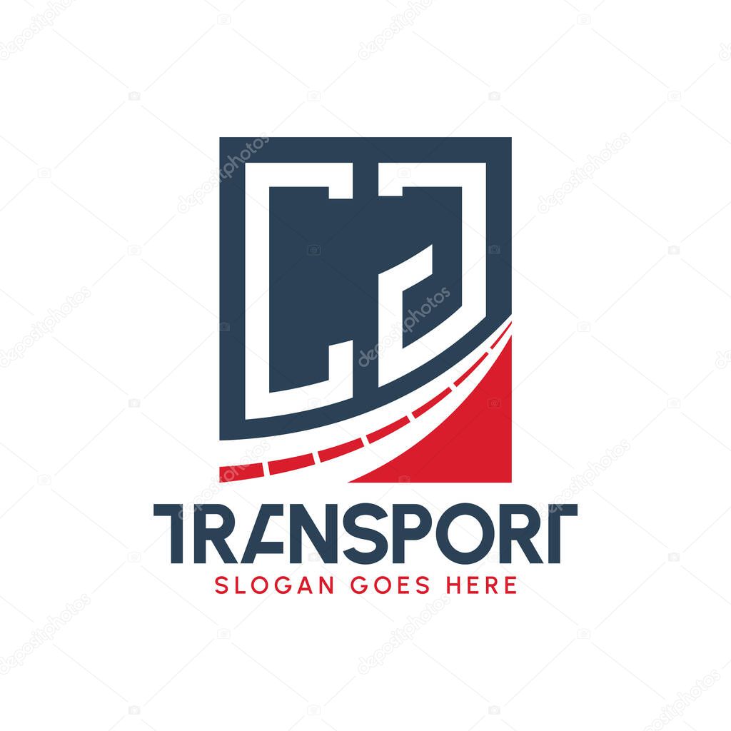 Letter CJ Transport Logo Design. Modern CJ Road Logo for Delivery, Transport Company and Fleet Business