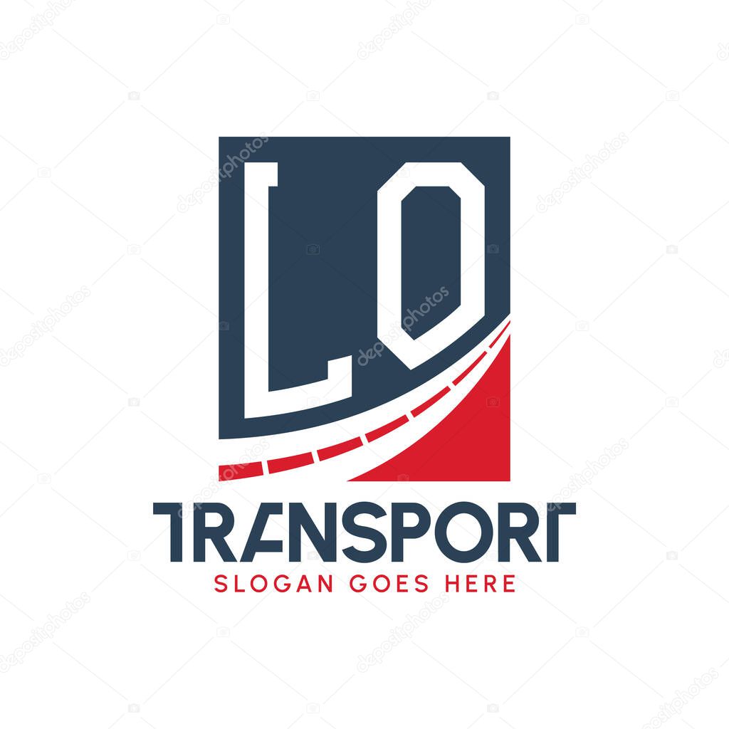 Letter LO Transport Logo Design. Modern LO Road Logo for Delivery, Transport Company and Fleet Business