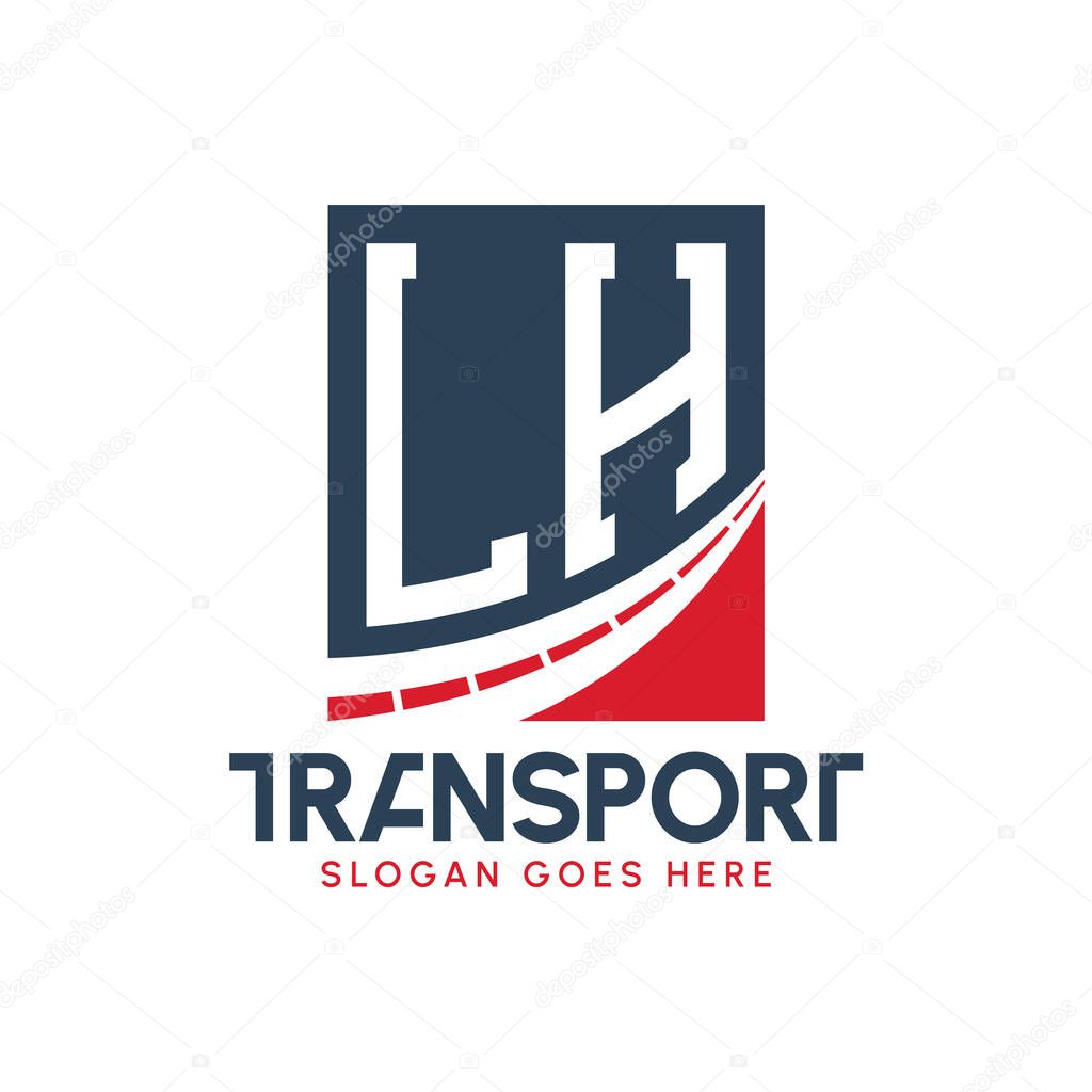 Letter LH Transport Logo Design. Modern LH Road Logo for Delivery, Transport Company and Fleet Business