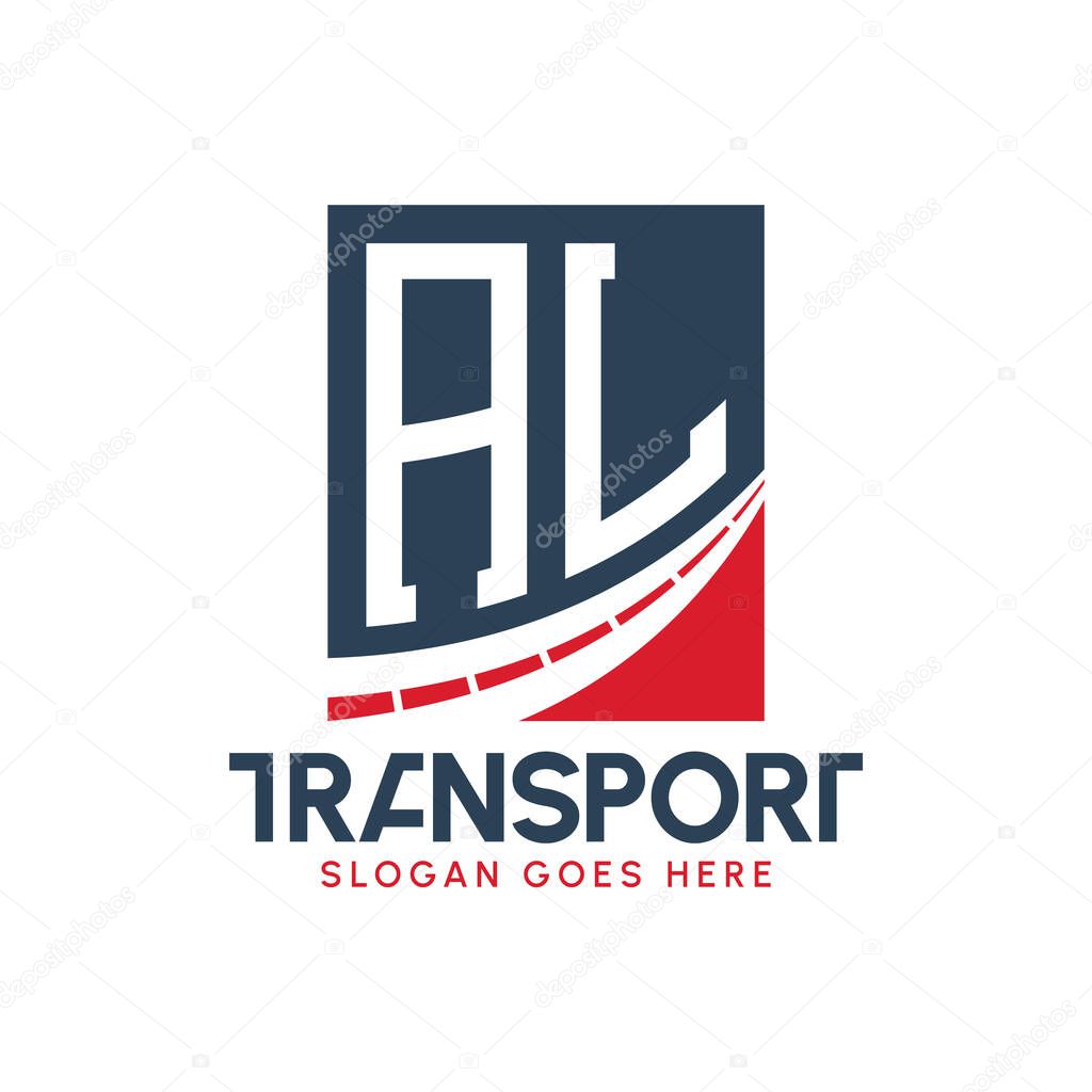 Letter AL Transport Logo Design. Modern AL Road Logo for Delivery, Transport Company and Fleet Business