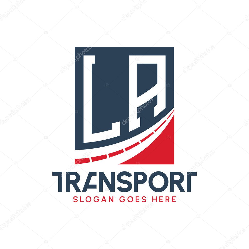 Letter LA Transport Logo Design. Modern LA Road Logo for Delivery, Transport Company and Fleet Business