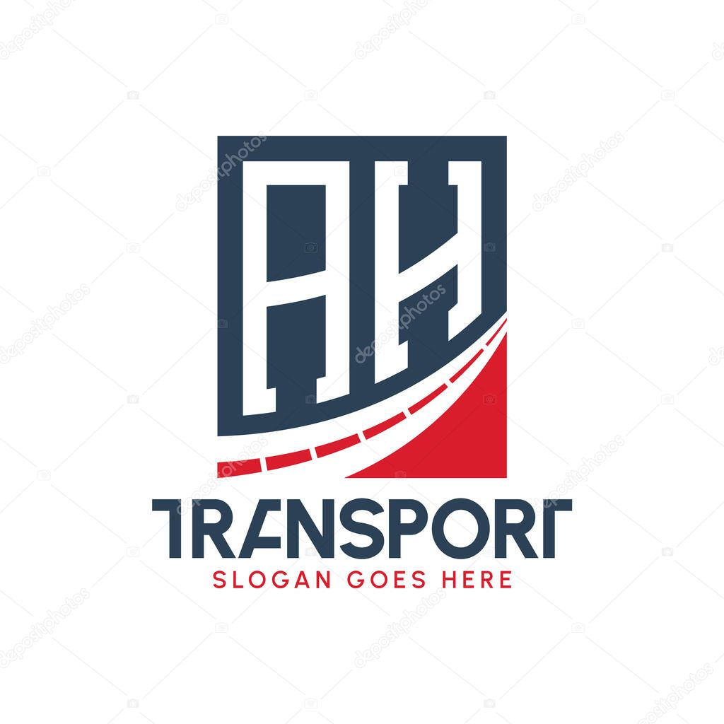 Letter AH Transport Logo Design. Modern AH Road Logo for Delivery, Transport Company and Fleet Business