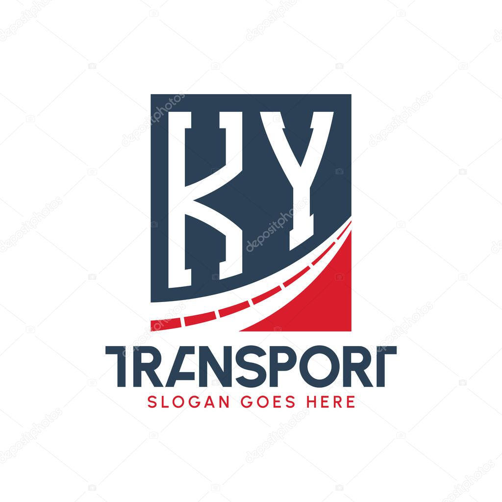 Letter KY Transport Logo Design. Modern KY Road Logo for Delivery, Transport Company and Fleet Business