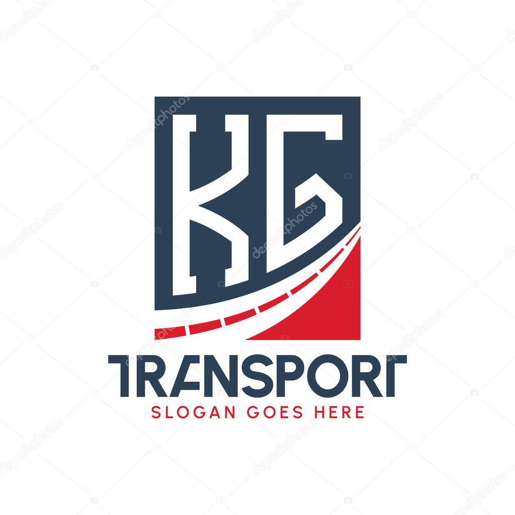Letter KG Transport Logo Design. Modern KG Road Logo for Delivery, Transport Company and Fleet Business