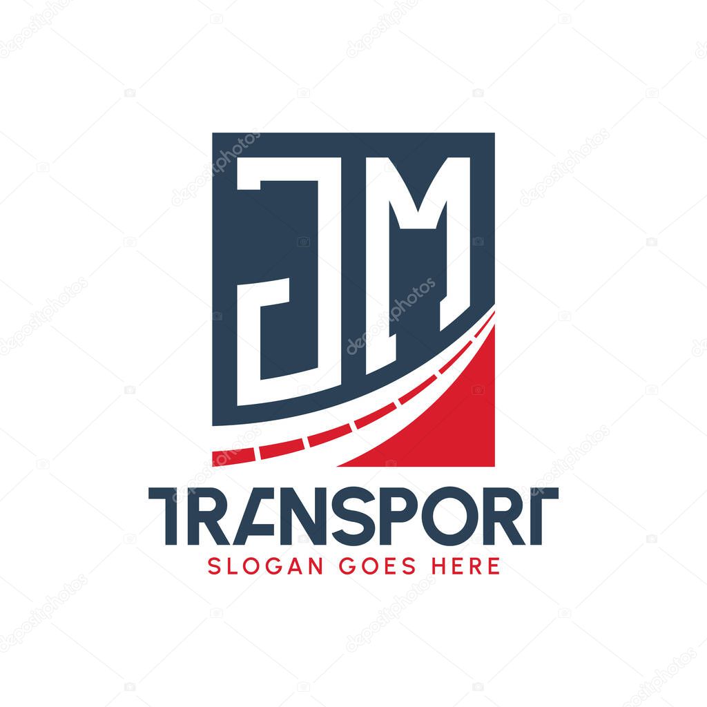 Letter JM Transport Logo Design. Modern JM Road Logo for Delivery, Transport Company and Fleet Business