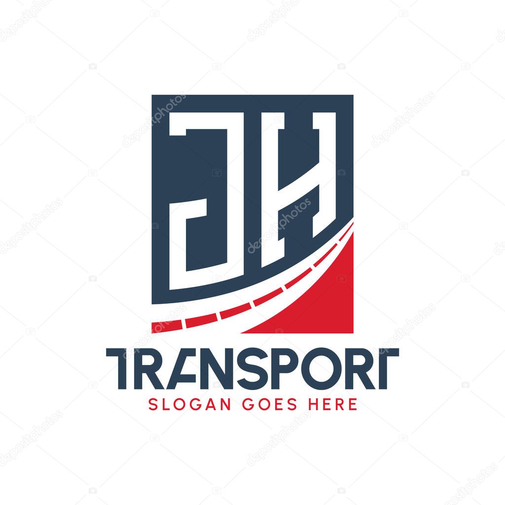Letter JH Transport Logo Design. Modern JH Road Logo for Delivery, Transport Company and Fleet Business