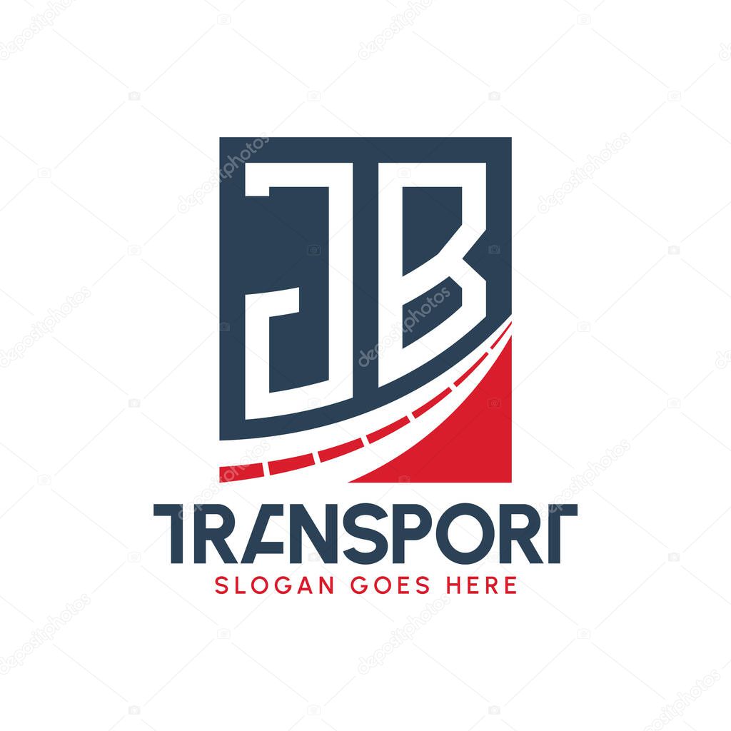Letter JB Transport Logo Design. Modern JB Road Logo for Delivery, Transport Company and Fleet Business