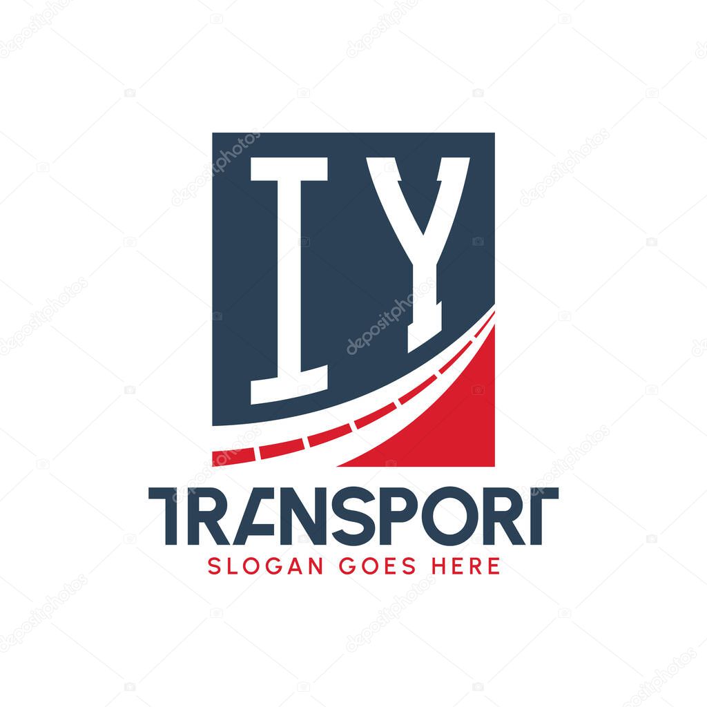 Letter IY Transport Logo Design. Modern IY Road Logo for Delivery, Transport Company and Fleet Business
