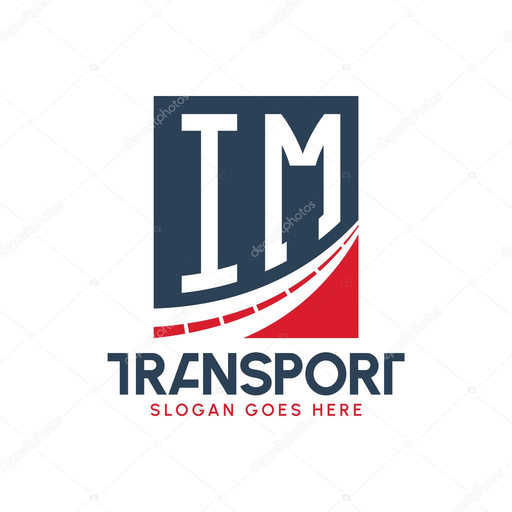 Letter IM Transport Logo Design. Modern IM Road Logo for Delivery, Transport Company and Fleet Business