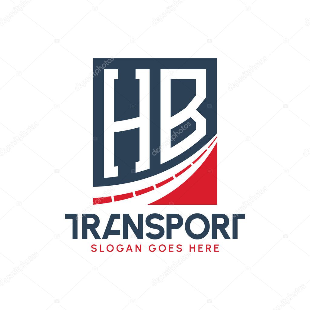 Letter HB Transport Logo Design. Modern HB Road Logo for Delivery, Transport Company and Fleet Business