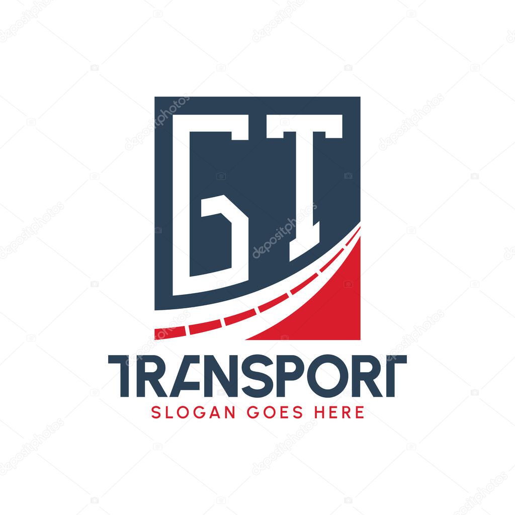 Letter GT Transport Logo Design. Modern GT Road Logo for Delivery, Transport Company and Fleet Business