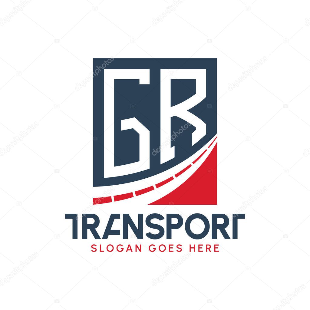 Letter GR Transport Logo Design. Modern GR Road Logo for Delivery, Transport Company and Fleet Business