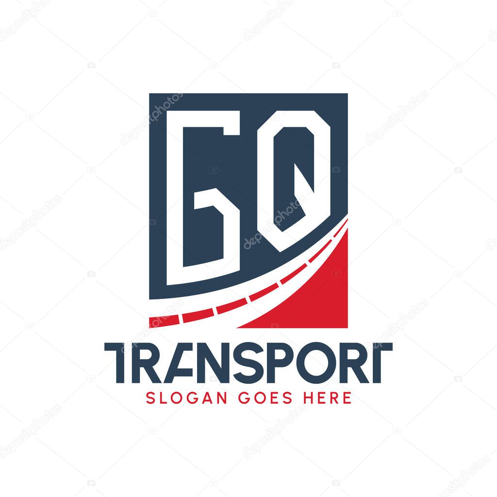 Letter GQ Transport Logo Design. Modern GQ Road Logo for Delivery, Transport Company and Fleet Business
