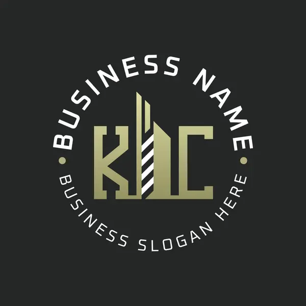 Gökdelen Binası ile KC Letter Logo Tasarımı. Business Marding Emlak İnşaat Şirketi için Modern KC Dairesel Rozet Logosu