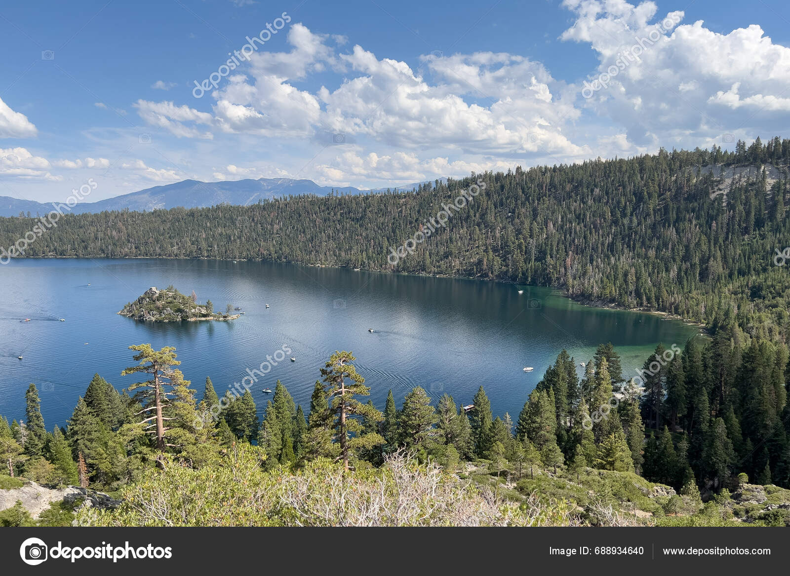 Emerald Bay Gem Lake Tahoe Americas Most Famous Scenic Landscape Stock 