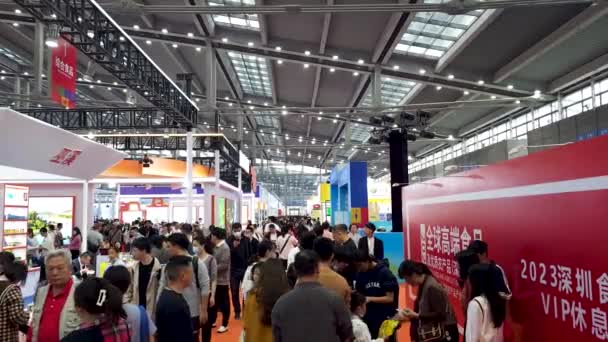 Shenzhen Kina December 2023 Människor Deltar World Food Agricultural Expo — Stockvideo