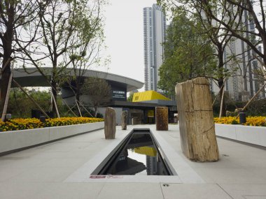 Hong Kong, Çin - 11 Ocak 2024: Tsuen Wan, Hong Kong 'daki Odun Fosil Deneyim Merkezi.