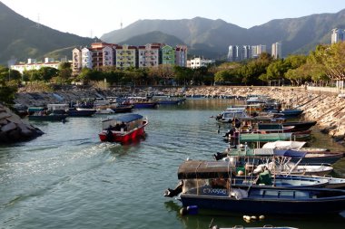 Hong Kong, Çin - 19 Ocak 2024: Sha Tau Kok deniz manzaralı Hong Kong.