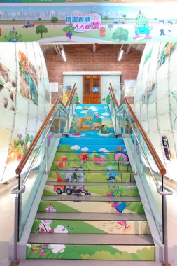 Hong Kong, Çin - 4 Şubat 2024: Merdiven Sağlık Eğitim Sergisi ve Kaynak Merkezi 'nde 