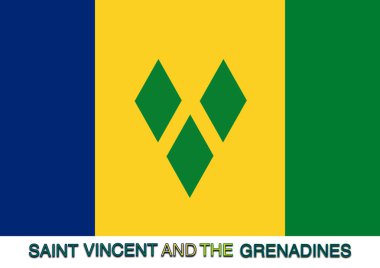 Okul için dünyanın bayrakları, Country Saint Vincent ve Grenadines.