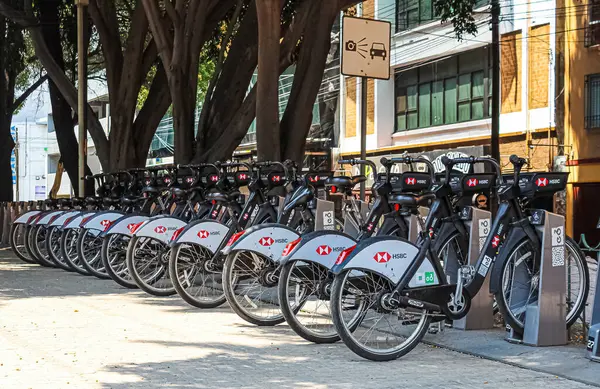 Mexico City, Ecobici Bisiklet İstasyonu, Mexico City umumi bisiklet sistemi HSBC Mexico, CE-179, Median Strip of Nuevo Leon Av ve Quintana Roo Street sponsorluğunda.