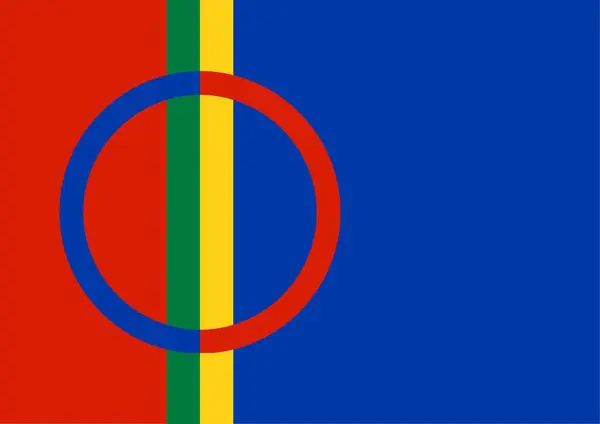 stock image Flags of the world for school, Sami flag of Sampi and the Sami people.