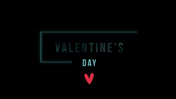 Valentinstag Einem Rahmen Mit Kleinem Herzen Hochwertiges Filmmaterial — Stockvideo