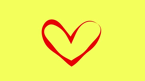 Línea Roja Ondulada Forma Corazón Imágenes Alta Calidad — Vídeos de Stock