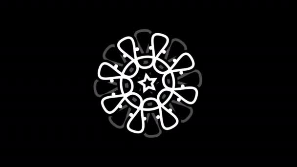 一个像曼陀罗一样旋转的装饰性圆圈 高质量的8K镜头 — 图库视频影像