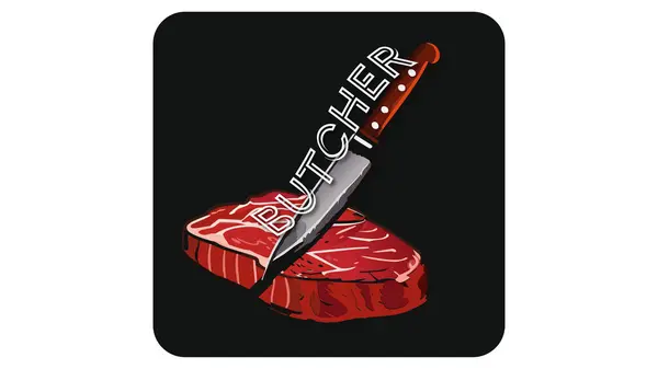 Kasap işleri ve şirket logosu.