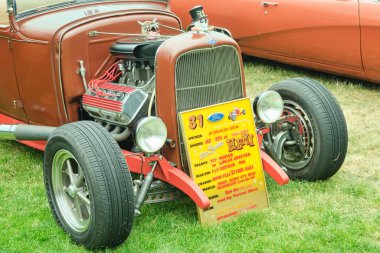 Auburn WA USA, 4 Temmuz 2025 - Les Gove Park 'ın Vintage Araba Fuarı