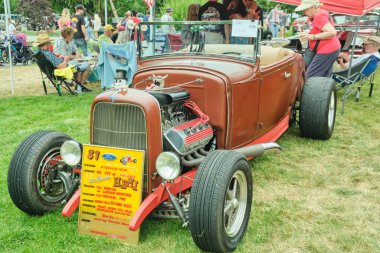 Auburn WA USA, 4 Temmuz 2025 - Les Gove Park 'ın Vintage Araba Fuarı