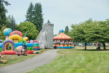 Auburn WA USA, 4 Temmuz 2025 - Auburn Kültür Programları Şehri, Hafta sonu çocuklar için cazibe