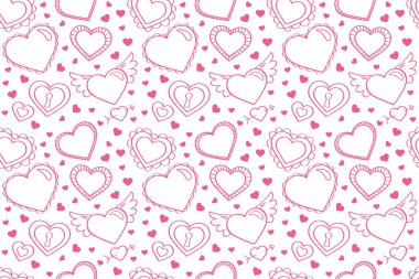 Vektör aşk şablonu, vektör el çizilmiş sevgililer günü şablonu, sevgililer günü geçmişi.