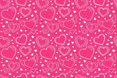 Vektör aşk şablonu, vektör el çizilmiş sevgililer günü şablonu, sevgililer günü geçmişi.