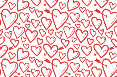 Vektör aşk şablonu, vektör el çizilmiş sevgililer günü şablonu, sevgililer günü geçmişi.