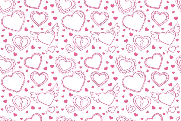 Vektör aşk şablonu, vektör el çizilmiş sevgililer günü şablonu, sevgililer günü geçmişi.