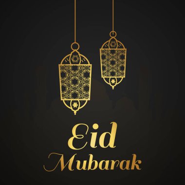 Vektör zarif ramazan, Kurban Bayramı, İslami arkaplan dekoratif tebrik kartı.