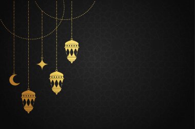 Vektör zarif ramazan, Kurban Bayramı, İslami arkaplan dekoratif tebrik kartı.