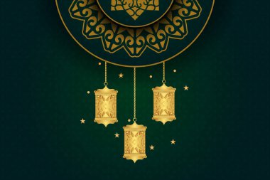 Vektör zarif ramazan, Kurban Bayramı, İslami arkaplan dekoratif tebrik kartı.