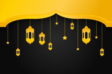 Vektör zarif ramazan, Kurban Bayramı, İslami arkaplan dekoratif tebrik kartı.