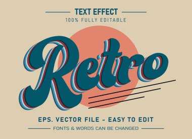 Vektör retro eski düzenlenebilir metin efekti