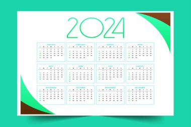 modern 2024 ofis masası takvim şablon görevi veya olaylar 
