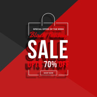 Kara Cuma alışveriş çantası satış arkaplanı