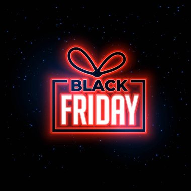 Black Friday Blue Neon hediye arkaplan tasarımı