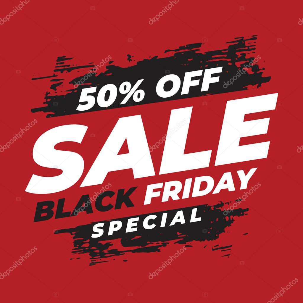 Black friday special sale background with brush stroke vector