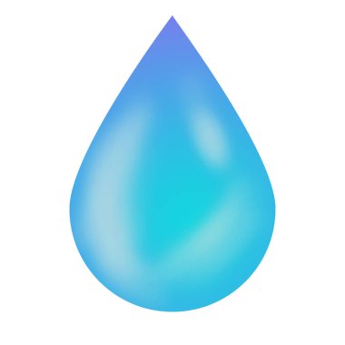 Mavi su damla izole üzerinde beyaz arka plan.