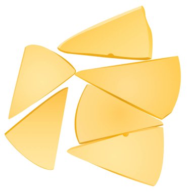 Illustration of a yellow cheese icon isolated on a white background. clipart