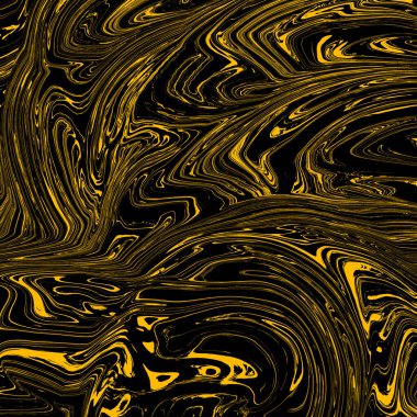 Kumaş ve tasarım için soyut mermer desen. Siyah ve sarı arkaplan.