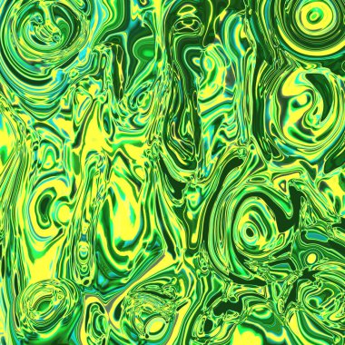 Soyut Deseni UFO Yeşil ve Siyah Grafik Renk Sanatı Biçimi ile Sıvılaştır